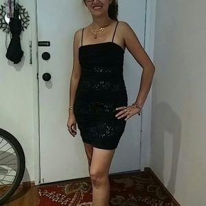 Tight black going out dress with bling